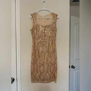 Grace Karin Sparkling Gold Mini Dress